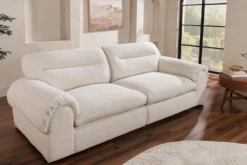 4-Sitzer Sofa SIXTH SENSE 245cm beige Bouclé-Strickstoff mit Nosagfederung und Daunenfedern