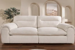 4-Sitzer Sofa SIXTH SENSE 245cm beige Bouclé-Strickstoff mit Nosagfederung und Daunenfedern