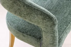Skandinavischer Stuhl BOUTIQUE grün Strukturstoff brushed champagner gold Metall