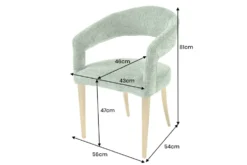 Skandinavischer Stuhl BOUTIQUE grün Strukturstoff brushed champagner gold Metall