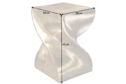 Skulpturaler Beistelltisch TWIST 45cm gold Aluminium handmade Sitzhocker Nachttisch
