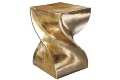 Skulpturaler Beistelltisch TWIST 45cm gold Aluminium handmade Sitzhocker Nachttisch