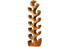 Skulp­tu­rales Weinregal ARTE 100cm natur Suarholz handmade in Bali Flaschenhalter