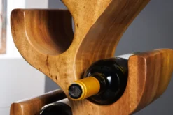 Skulpturales Weinregal ARTE 100cm natur Suarholz handmade in Bali Flaschenhalter