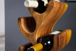 Skulpturales Weinregal ARTE 100cm natur Suarholz handmade in Bali Flaschenhalter