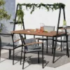 Stapelbarer Gartenstuhl RIO anthrazit grau natur Aluminium Massivholz wetterfest