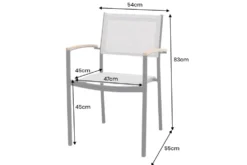 Stapelbarer Gartenstuhl RIO anthrazit grau natur Aluminium Massivholz wetterfest