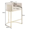 Stilvoller Barhocker ELEGANCE beige Samt gold Edelstahl mit Armlehne und Fußablage