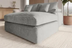 Stilvolles Big Sofa SOHO 260cm grau Chenille 4-Sitzer Couch mit Wellenunterfederung