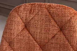 Stilvolles 2er-Set Stühle GLAMM rost braun Chenille Cremona schwarze Metallbeine