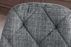 Stilvolles 2er-Set Stühle GLAMM grau Chenille Cremona schwarze Metallbeine