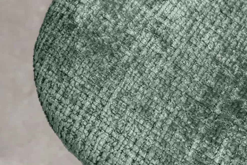 Stilvolles 2er-Set Stühle GLAMM grün Chenille Cremona schwarze Metallbeine