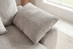 Stilvolles Sofa SOHO 225cm beige Chenille 3-Sitzer Couch mit Wellenunterfederung
