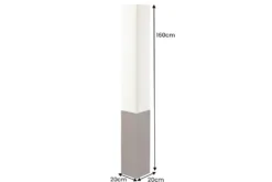 Stilvolle Stehlampe PARIS CLASSIC 160cm weißer Stoffschirm dunkelbrauner Fuß