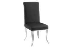 Stuhl MODERN BAROCK DELUXE schwarz Samt mit silbernen Edelstahlbeinen