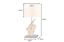 Treibholz Tischlampe HYPNOTIC 60cm natur Leinen-Schirm