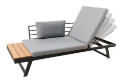 Verstellbare Gartenlounge MODULAR MIAMI 230cm grau natur anthrazit Gartensofa oder Gartenliege