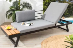 Verstellbare Gartenlounge MODULAR MIAMI 230cm grau natur anthrazit Gartensofa oder Gartenliege