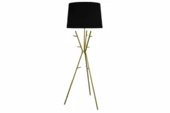 Vielseitige Stehlampe WARDROBE 175cm gold schwarz Garderobe mit Stoffschirm Metall
