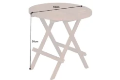 Wetterfester Beistelltisch EMPIRE TEAK 50cm Massivholz rund klappbar Outdoor Gartentisch