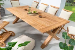 Wetterfester Gartentisch EMPIRE TEAK 220cm Teak Massivholz Outdoor Esstisch