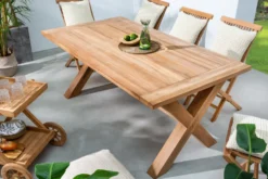 Wetterfester Gartentisch EMPIRE TEAK 180cm Teak Massivholz Outdoor Esstisch