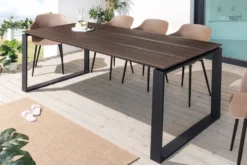 Wetterfester Gartentisch FLOATING 210cm braun schwarz Aluminium Outdoor Esstisch modern
