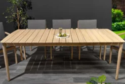 Wetterfester Gartentisch KOPENHAGEN 220cm natur Akazie Massivholz In- und Outdoor