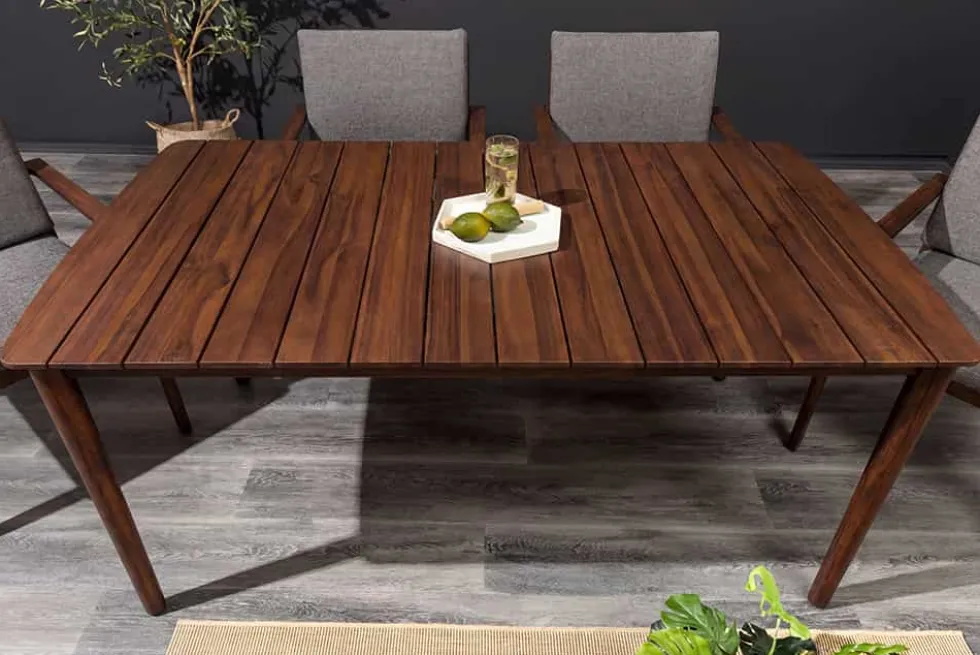 Wetterfester Gartentisch KOPENHAGEN 160cm braun Akazie honey finish Massivholz Outdoor
