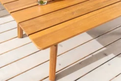 Wetterfestes Gartenlounge-Set COMFORT LINE natur beige Akazie 4-teilig inkl. Tisch