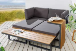 Wetterfestes Gartenmöbel Set IBIZA MODULAR LOUNGE 250cm anthrazit Aluminium inkl. Sitzpolster