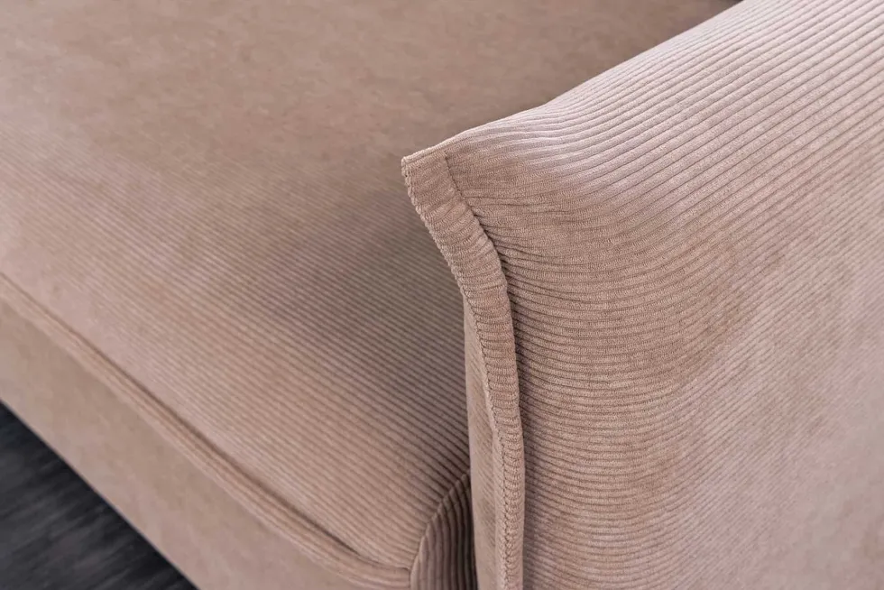 XXL Sofa mit Schlaffunktion APARTMENT taupe Cord inkl. Bettkasten und Kissen