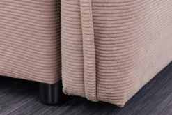 XXL Sofa mit Schlaffunktion APARTMENT taupe Cord inkl. Bettkasten und Kissen
