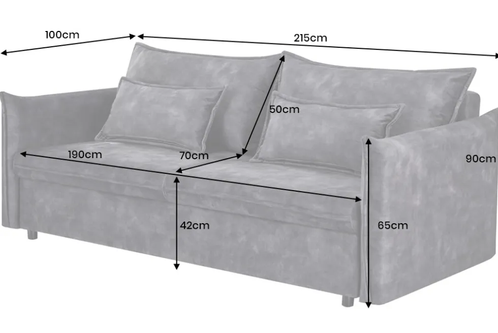XXL Sofa mit Schlaffunktion APARTMENT senfgelb Samt inkl. Bettkasten und Kissen