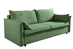 XXL Sofa mit Schlaffunktion APARTMENT grün Cord inkl. Bettkasten und Kissen